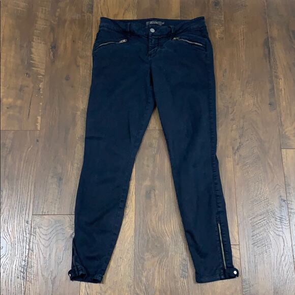 Level 99 Riley Skinny Moto Navy Ankle Zipper Pants - Picture 2 of 6